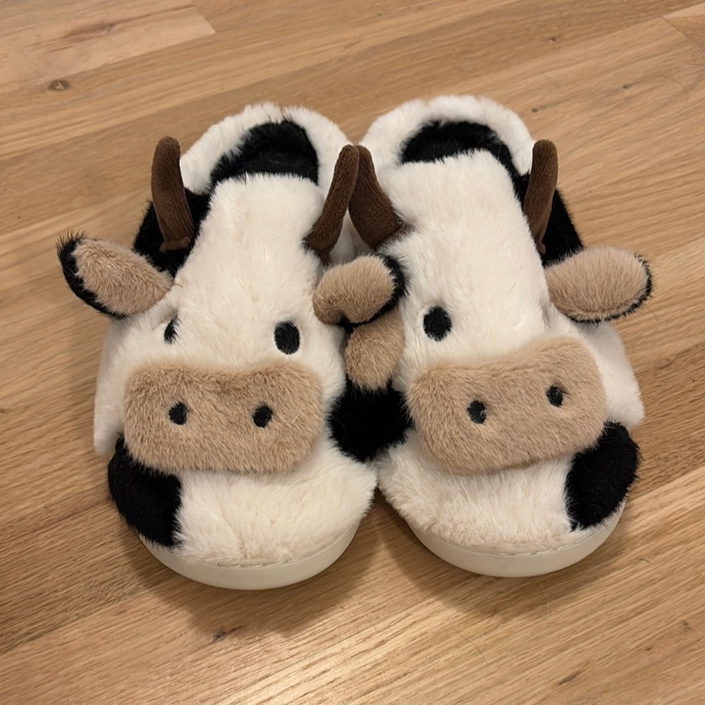 Cow Print Slippers